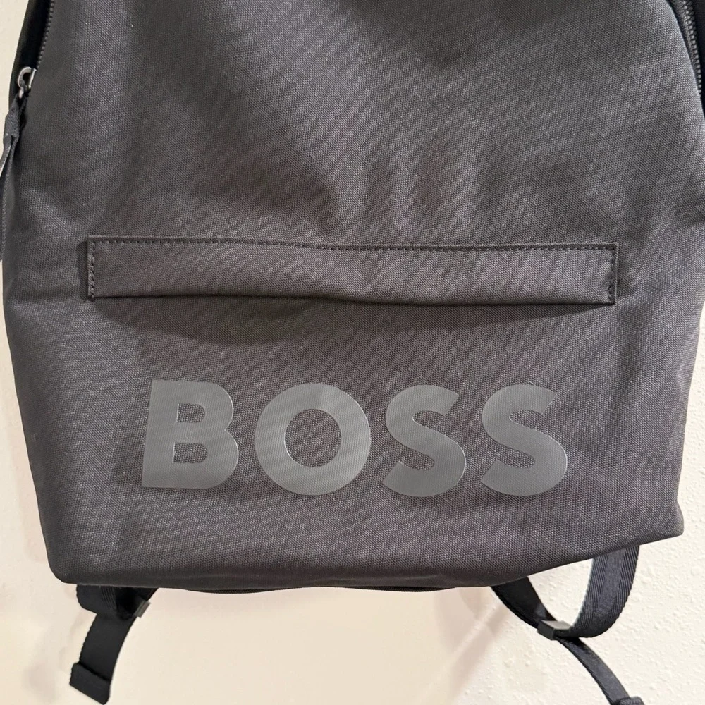BOSS NWT Unisex Black Pixel Logo Backpack Commuter Travel Laptop Work Bag Office